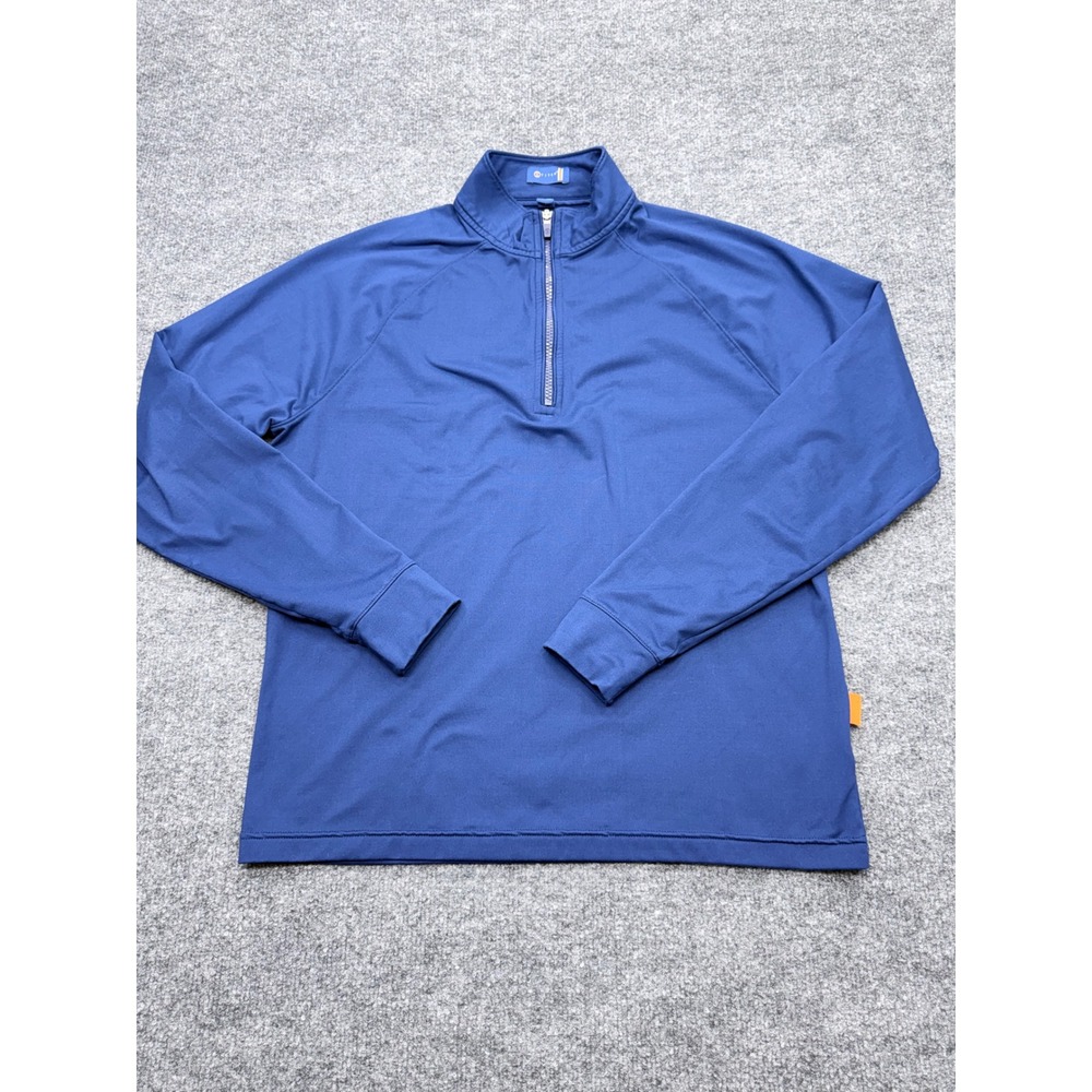 Stitch Golf Mens Navy Blue Quarter Zip Pullover Performance Mock Neck Small